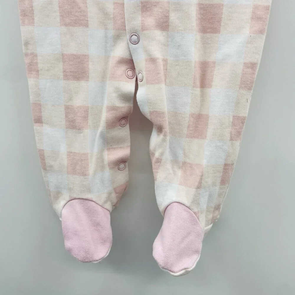 Lila & Jack Baby Girls Size 9 Months Pink‎ & White Plaid Snap Playsuit/Headband
